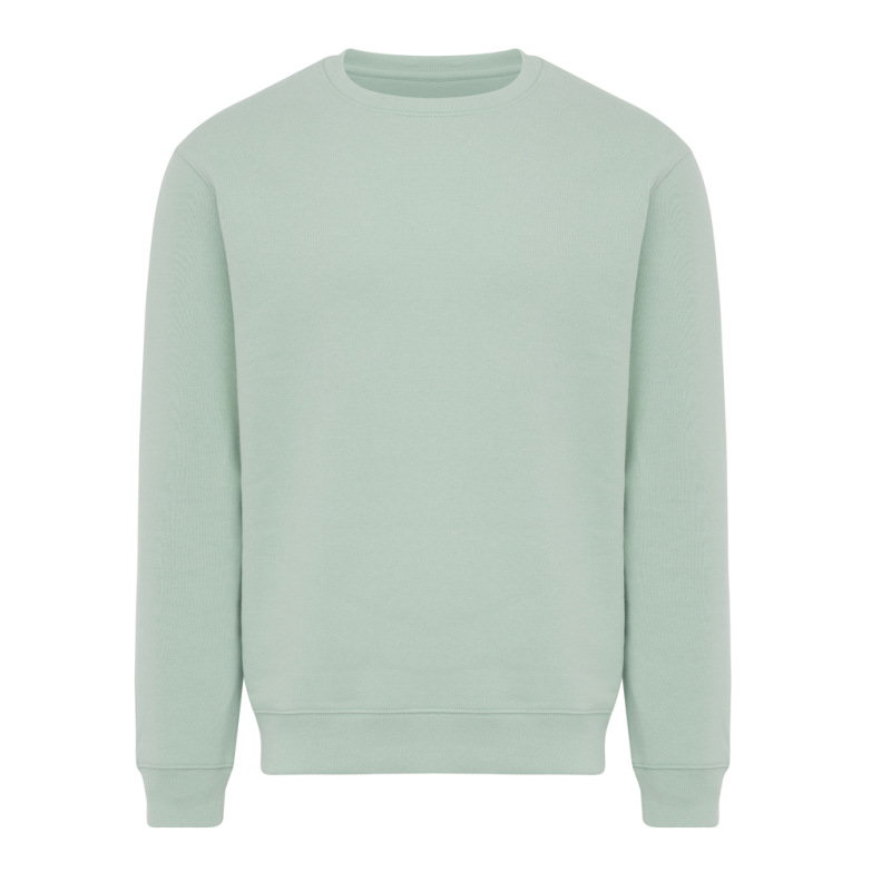 IQONIQ Toria Unisex mikina s okrúhl. výstrihom z rec. bavlny Iceberg green XXS 1