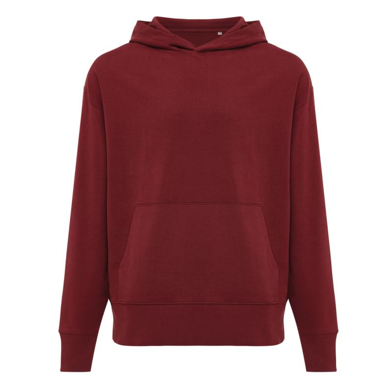 Mikina s kapucňou IQONIQ Yoho relaxed fit z recykl. bavlny vínovo červená L 1