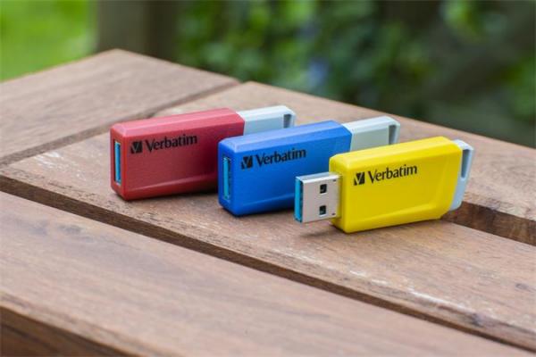 USB kľúč, 3 x 16GB, USB 3.2, 80/25MB/sec, VERBATIM "Store n Click", červená/modrá/žltá 2