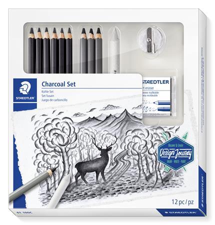 Grafitová ceruzka, so strúhadlom, s gumou, STAEDTLER "Design Journey Mars Lumograph", 6 rô 1