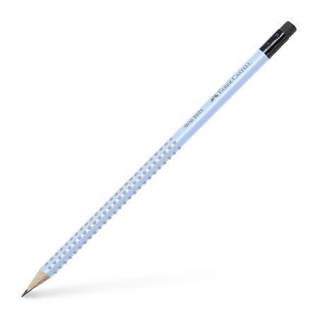 Grafitová ceruzka, B, trojhranná, s gumou, FABER-CASTELL "Grip 2001", modrá 1