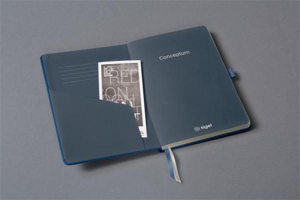 Zápisník, exkluzívny, A5, linajkový, 97 listov, tvrdá obálka, SIGEL "Conceptum", metalická 5