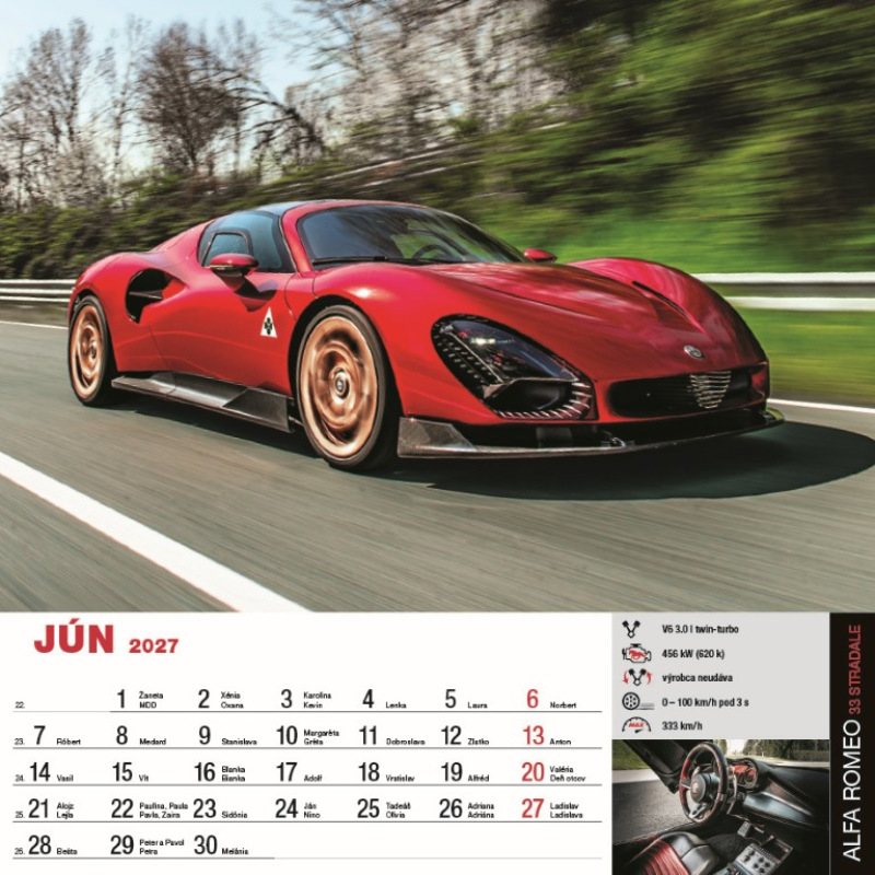 Nástenný kalendár Sports cars 2027 7