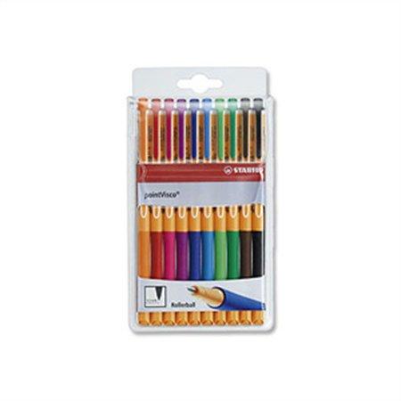 Roller, sada, 0,5 mm, STABILO "PointVisco", 10 rôznych farieb 1