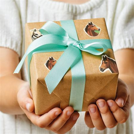 Nálepky, papier, 2 hárky, 76x120 mm, AVERY ZWECKFORM, "Z-Design No.53483", trblietavé kone 3