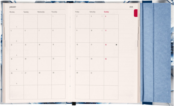 NOTIQUE Týždenný magnetický diár Porcelánový kvet 2026, 11 x 16 cm 3