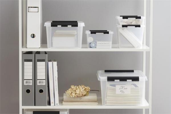 Úložný box, plastový, 3 l, čierne úchytky, SMARTSTORE "Classic 3", priehľadný 6