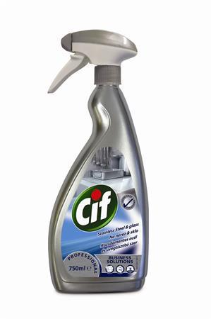 Čistiaci prostriedok na nerezovú oceľ a sklo, 750 ml, CIF 1