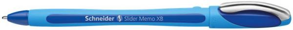 Guľôčkové pero, 0,7 mm, s vrchnákom, SCHNEIDER "Slider Memo", modré 4