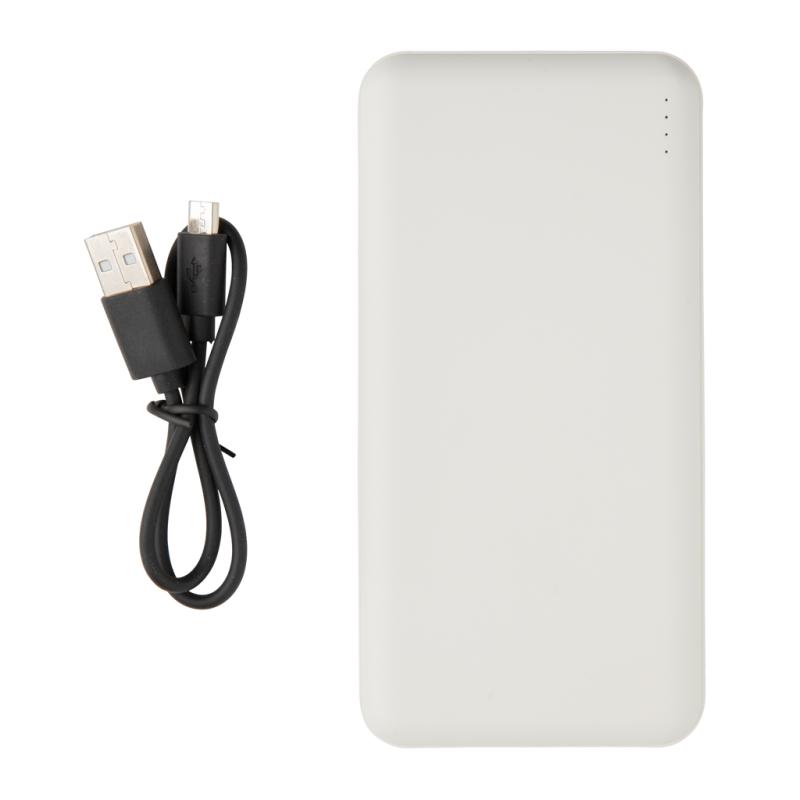 Vrecková powerbanka s vysokou hustotou batérie 10 000 mAh biela 2