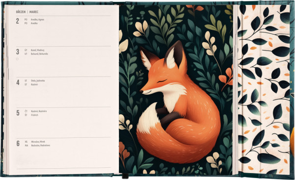 NOTIQUE Týždenný magnetický diár Líška 2026, 11 x 16 cm 4