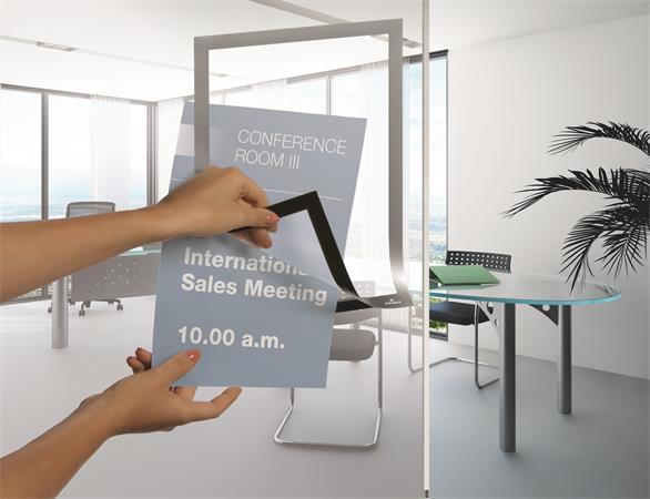 Informačný panel, A4, samolepiaci, DURABLE "DURAFRAME®", strieborná 3