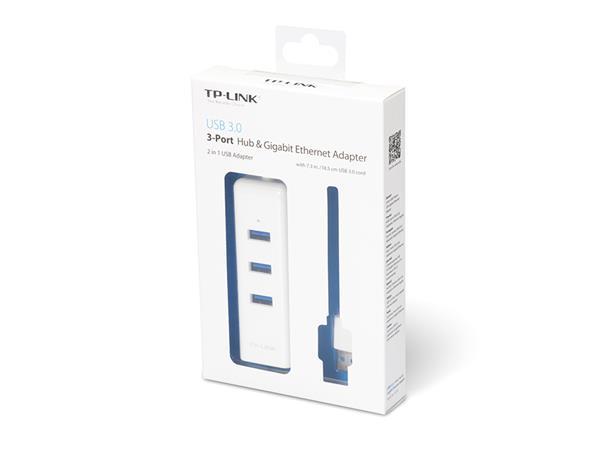 TP-LINK USB ethernetový sieťový adaptér s USB hubom, 3 porty, USB 3.0, TP-Link "UE330" 3
