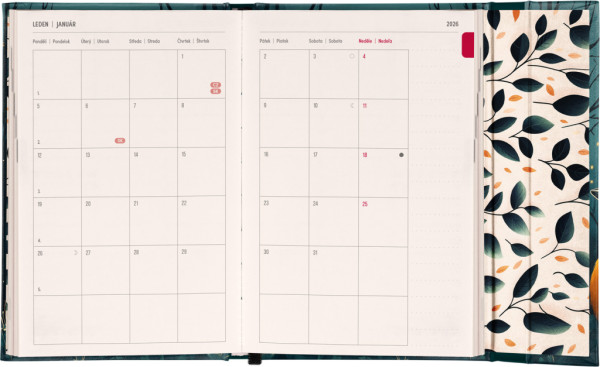 NOTIQUE Týždenný magnetický diár Líška 2026, 11 x 16 cm 3
