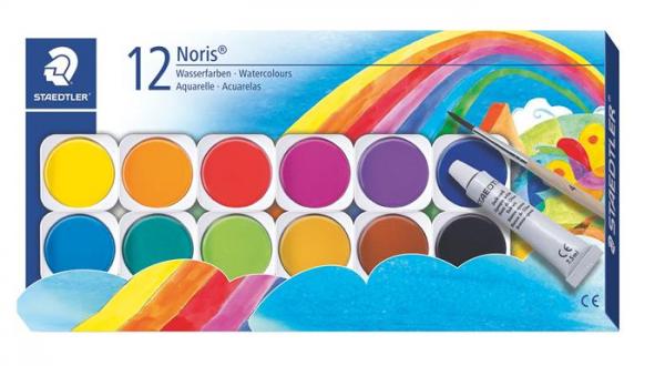 Vodové farby, 12 ks, STAEDTLER "Noris Club"