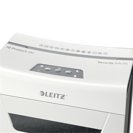 Skartovací stroj, mikrokonfetti, 3 listy, LEITZ "IQ Protect 3M" 3