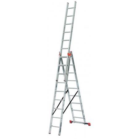 Univerzálny rebrík, 3x9 priečok, hliníkový, KRAUSE "Tribilo" 1