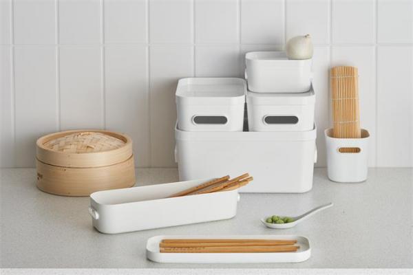 Úložný box, plastový, 1,3 l, SMARTSTORE "Compact Slim", biely 4
