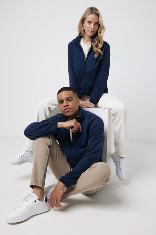 Micro fleece bunda na zips IQONIQ Talung z rec. polyesteru námornícka modrá XXL 4