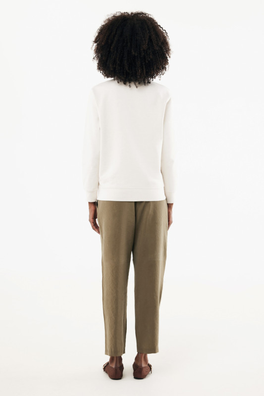 IQONIQ Elgon sveter s krátkym zipsom z recyklovanej bavlny ivory white XXS 12