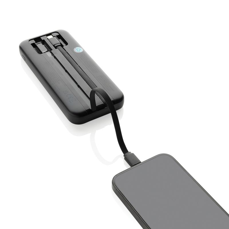 Powerbanka Turbopack 10000mAh s integr. káblami z RCS plastu čierna 5