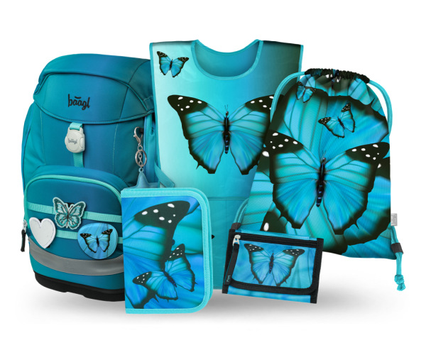 BAAGL SADA 5 Airy Plus Butterfly: batoh, peračník, vrecko, zástera, peňaženka