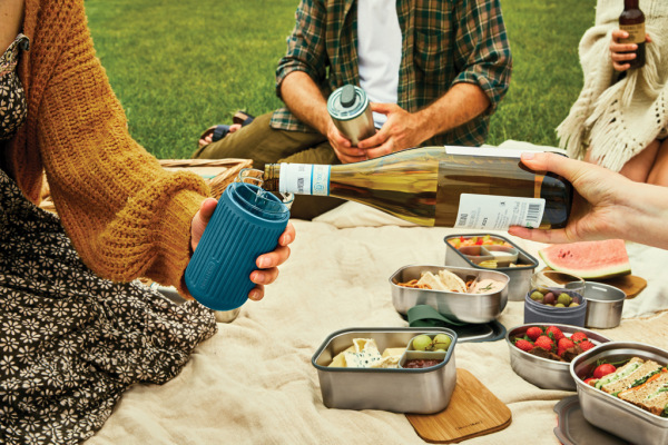 Cestovný sklenený hrnček 340 ml Black+Blum tyrkysová 9