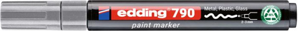 Lakový popisovač, 2–3 mm, PCR, EDDING "790", strieborný 1