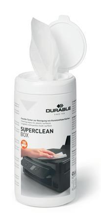 Čistiace utierky na plastové povrchy, 100 ks, DURABLE "SUPERCLEAN BOX 100" 2