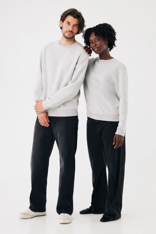 IQONIQ Toria Unisex mikina s okrúhl. výstrihom z rec. bavlny light heather grey S 16