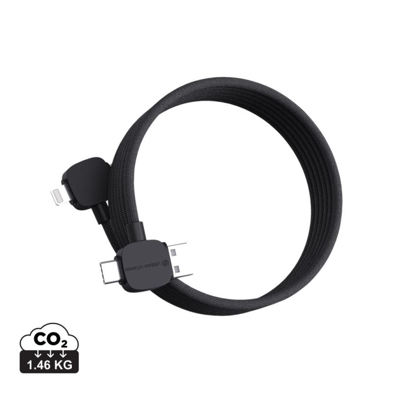 Magnetický kábel Urban Vitamin Stockton 65W z rec. TPE/PET čierna