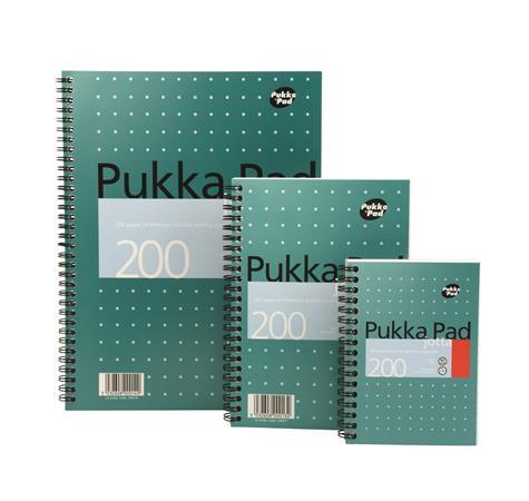 Špirálový zošit, A5, linajkový, 100 strán, PUKKA PAD, "Metallic Jotta" 3