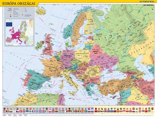 Podložka na stôl, obojstranná, STIEFEL "Európa/Európa detská mapa"