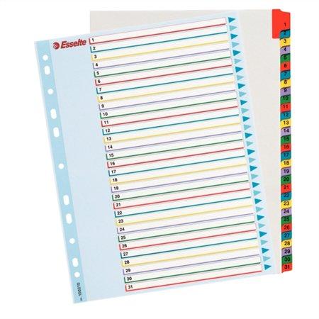 Register, laminovaný kartón, A4 Maxi, 1-31, prepisovateľný, ESSELTE