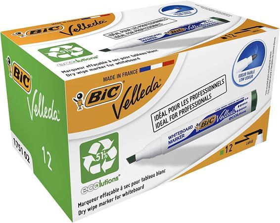 Popisovač na biele a flipchartové tabule, 1,1-5,6 mm, zrezaný hrot, BIC "Velleda ecolution