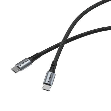 USB kábel, USB-C – USB-C, 1,2 m, 100 W, VERBATIM, čierny 2
