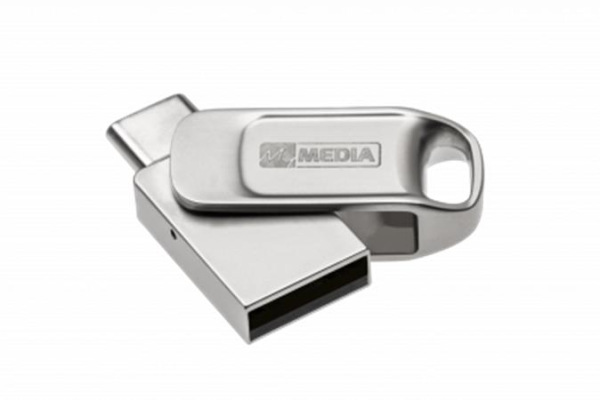 USB kľúč, 32GB, USB 2.0 + USB-C, hliníkový kryt, MYMEDIA "Dual" (by VERBATIM) 2