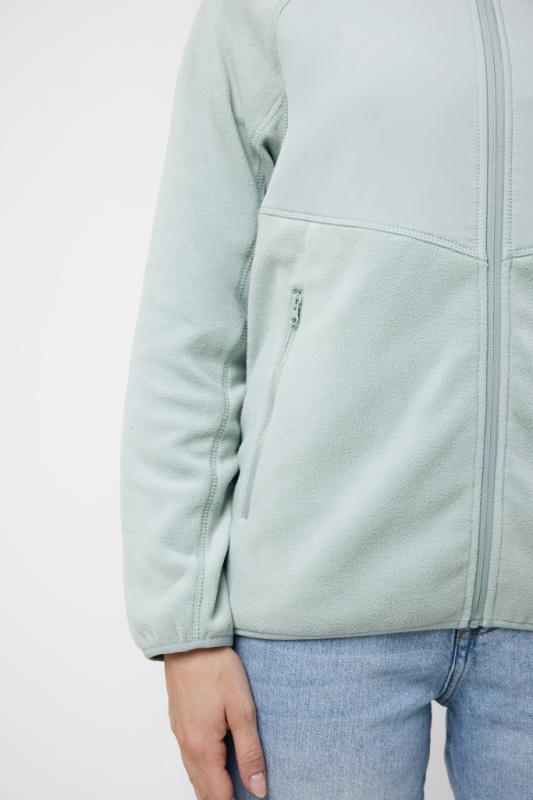 Micro fleece bunda na zips IQONIQ Talung z rec. polyesteru Iceberg green XXXL 15