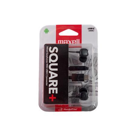 Slúchadlá, s mikrofónom, USB-C, MAXELL "Square+", čierna 2