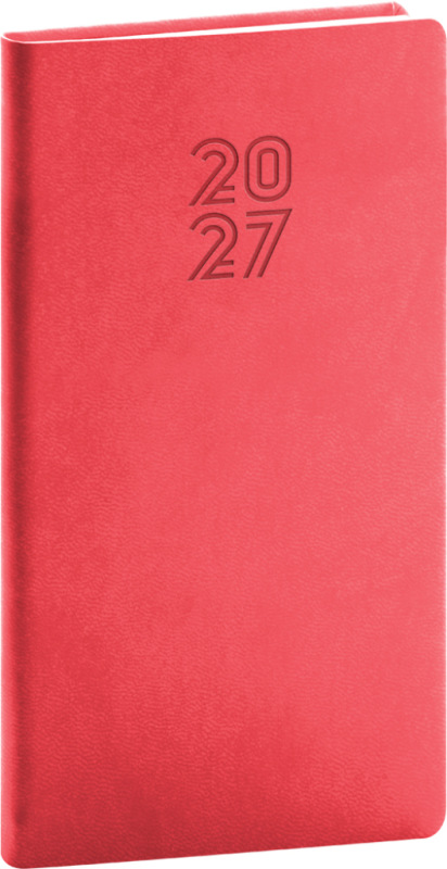 NOTIQUE Vreckový diár Aprint 2027, červený, 9 x 15,5 cm