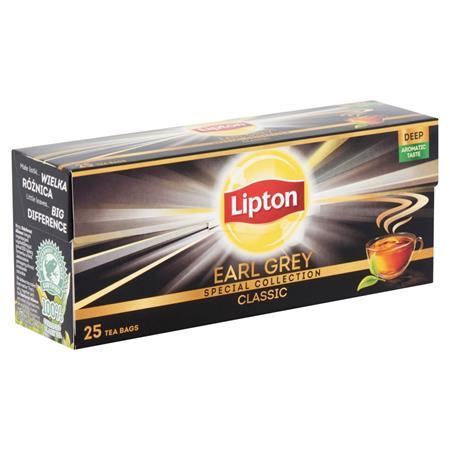 Čierny čaj, 25x2 g, LIPTON "Earl grey"