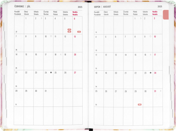 NOTIQUE 18-mesačný diár Petito – Ružový mramor 2025/2026, 11 x 17 cm 3