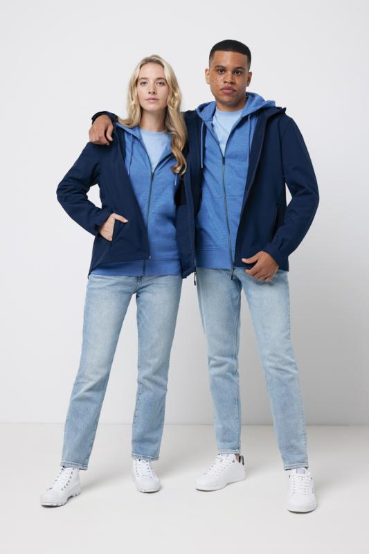 Pánska soft shell bunda IQONIQ Makalu z recykl. polyesteru námornícka modrá XXXL 6
