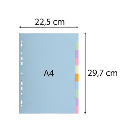 Register, kartónový, A4, 10 dielny, EXACOMPTA, pastelové farby 3