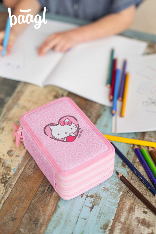 BAAGL Školský trojposchodový peračník Hello Kitty Sweet Leopard GRS 6