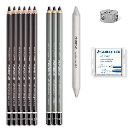 Grafitová ceruzka, so strúhadlom, s gumou, STAEDTLER "Design Journey Mars Lumograph", 6 rô 2