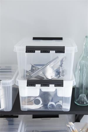 Úložný box, plastový, 8 l, čierne úchytky, SMARTSTORE "Classic 12", priehľadný 2