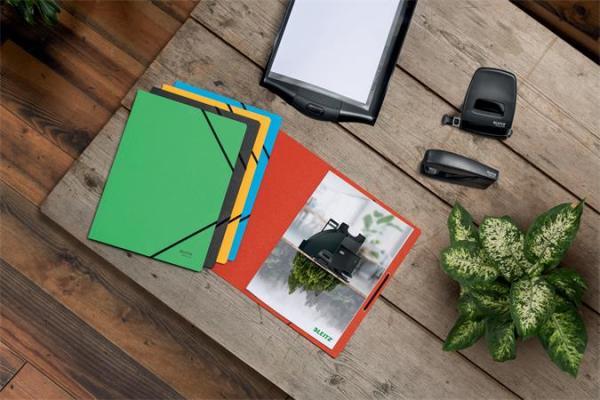 Doska s gumičkou, kartónová, A4, LEITZ "Recycle", červená 4