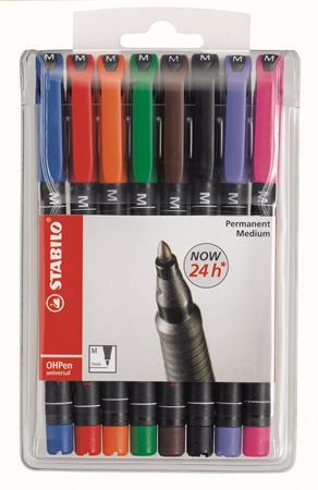 Permanentný popisovač, 1 mm, STABILO "OHPen M",  8 rôznych farieb 1