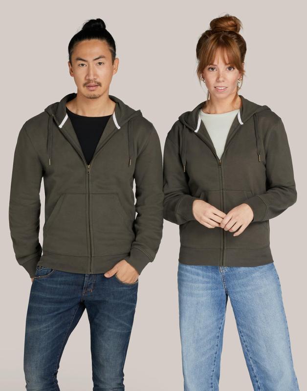 Signature Tagless Unisex mikina na zips s kapucňou